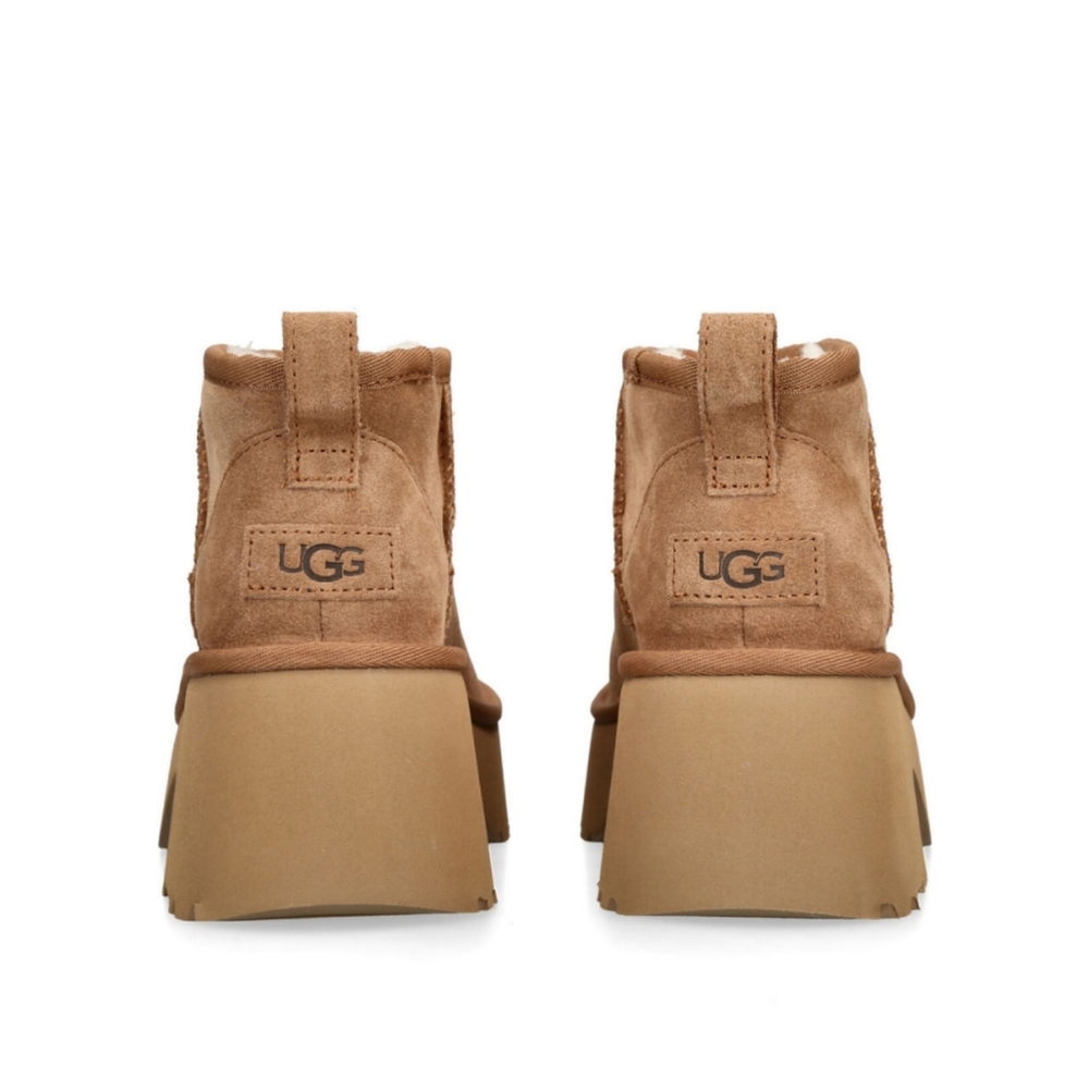 🆕️ UGG The Classic Ultra Mini New Heights Boot Size 8 Chesnut - Picture 8 of 16